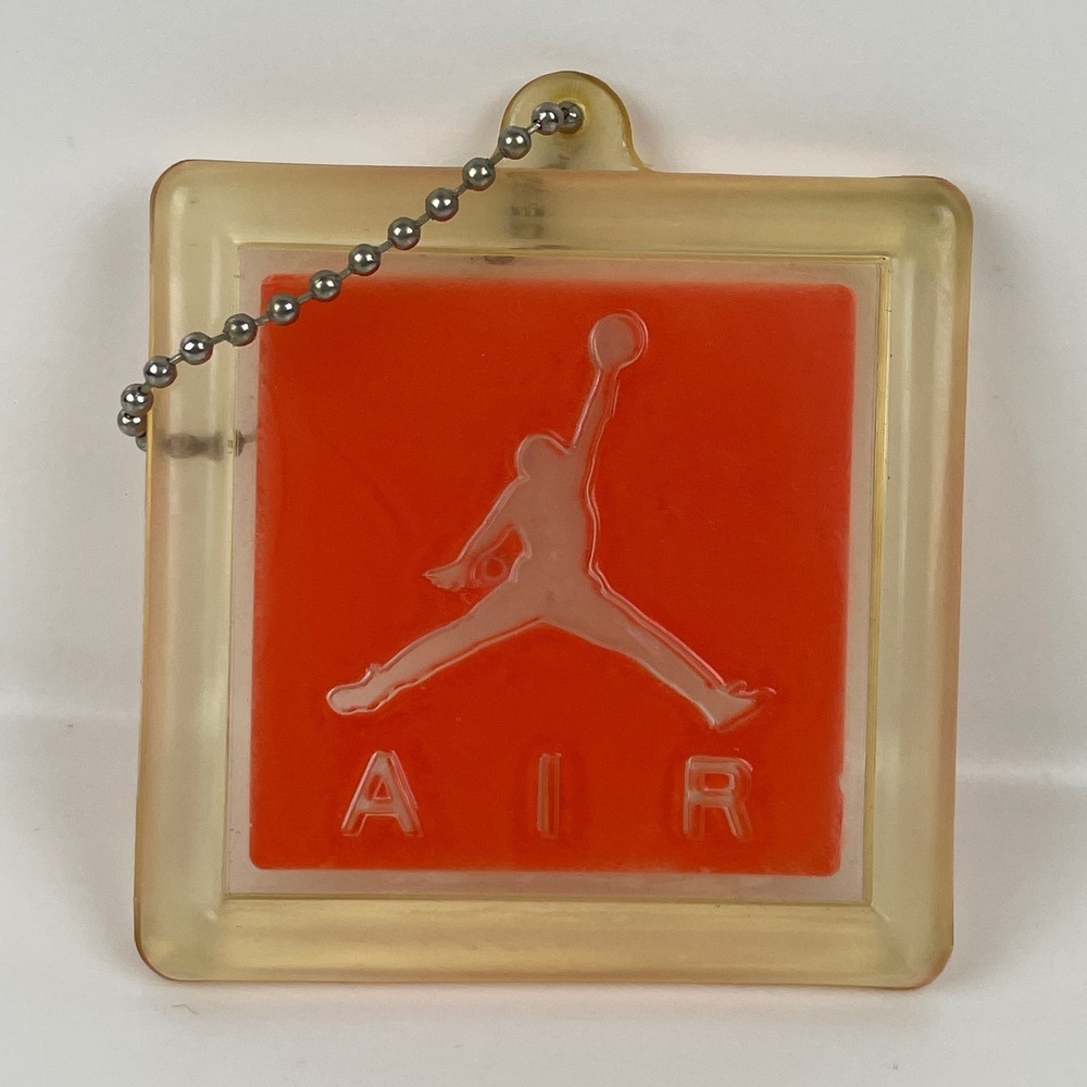 Vintage Nike Air Jordan Jumpman Orange Square Hangtag Keychain Sneaker Accessory